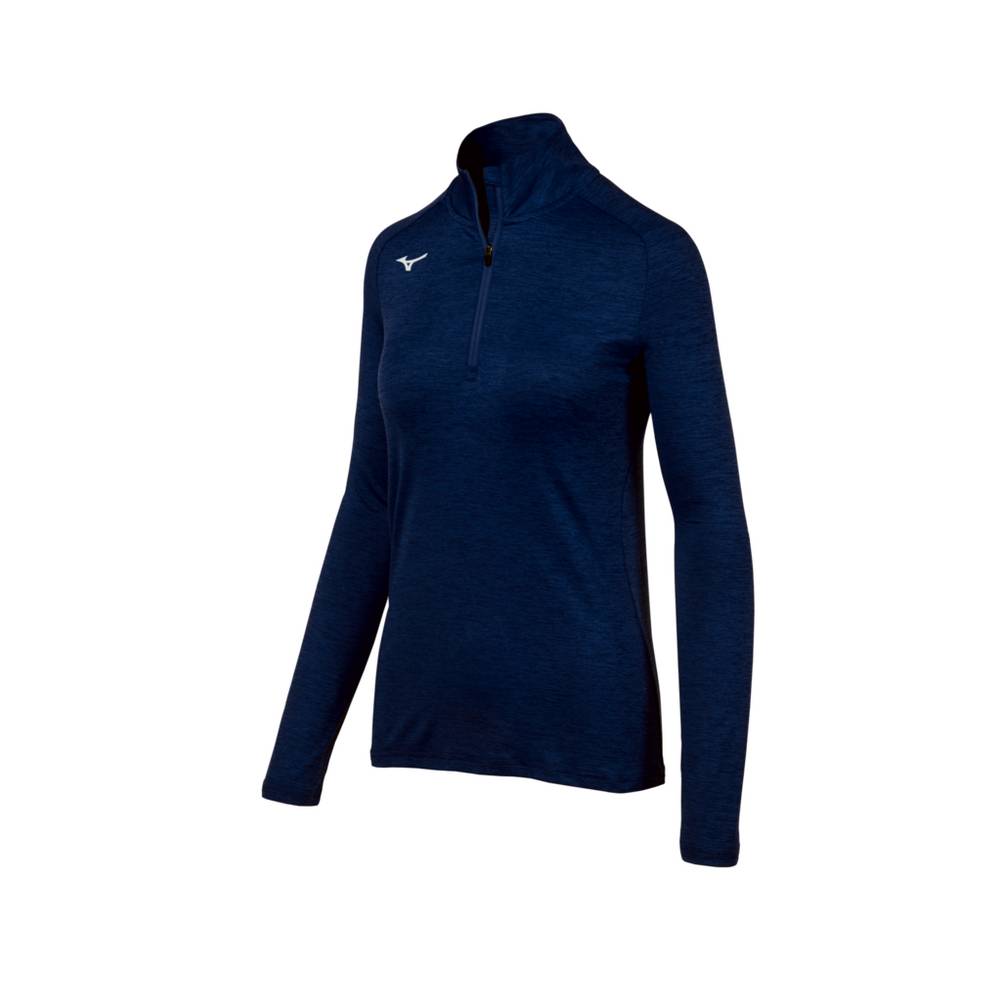 Damske Pulóver Mizuno Alpha ½ Zip Námornícka Modrá Vypredaj PIJE42679